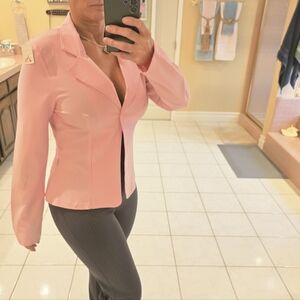 No Boundaries Juniors Size Large Pink Single Button Coat